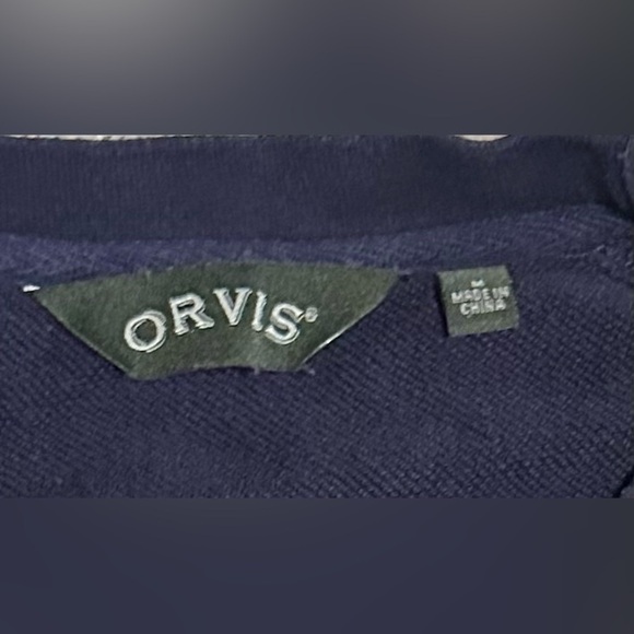 ORVIS Men's Navy Blue Size Medium Sweatshirt EUC - Picture 2 of 3